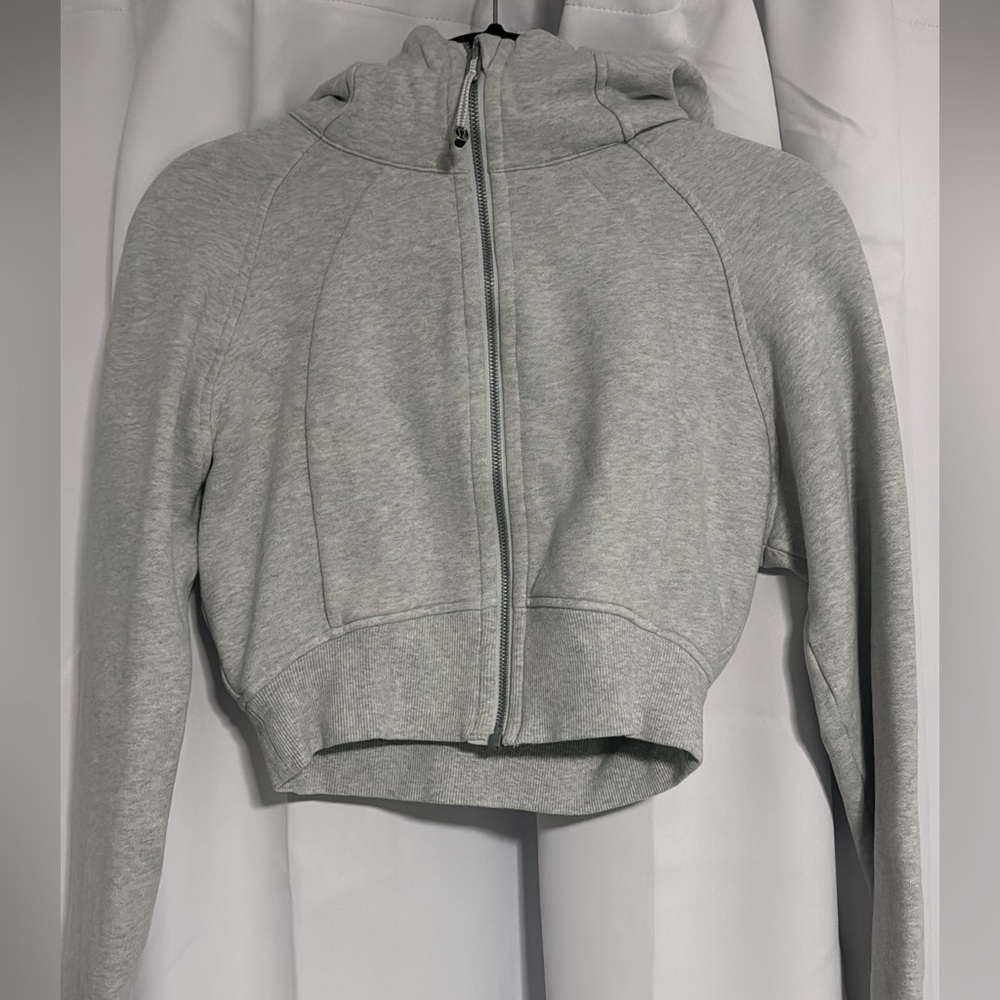 Lululemon Grey Cropped Women's Zip-Up Hoodie